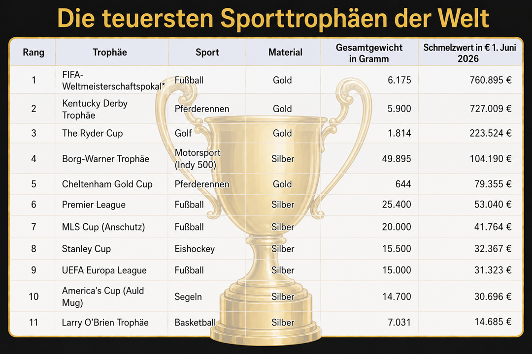 Die teuersten Sporttrophäen der Welt 