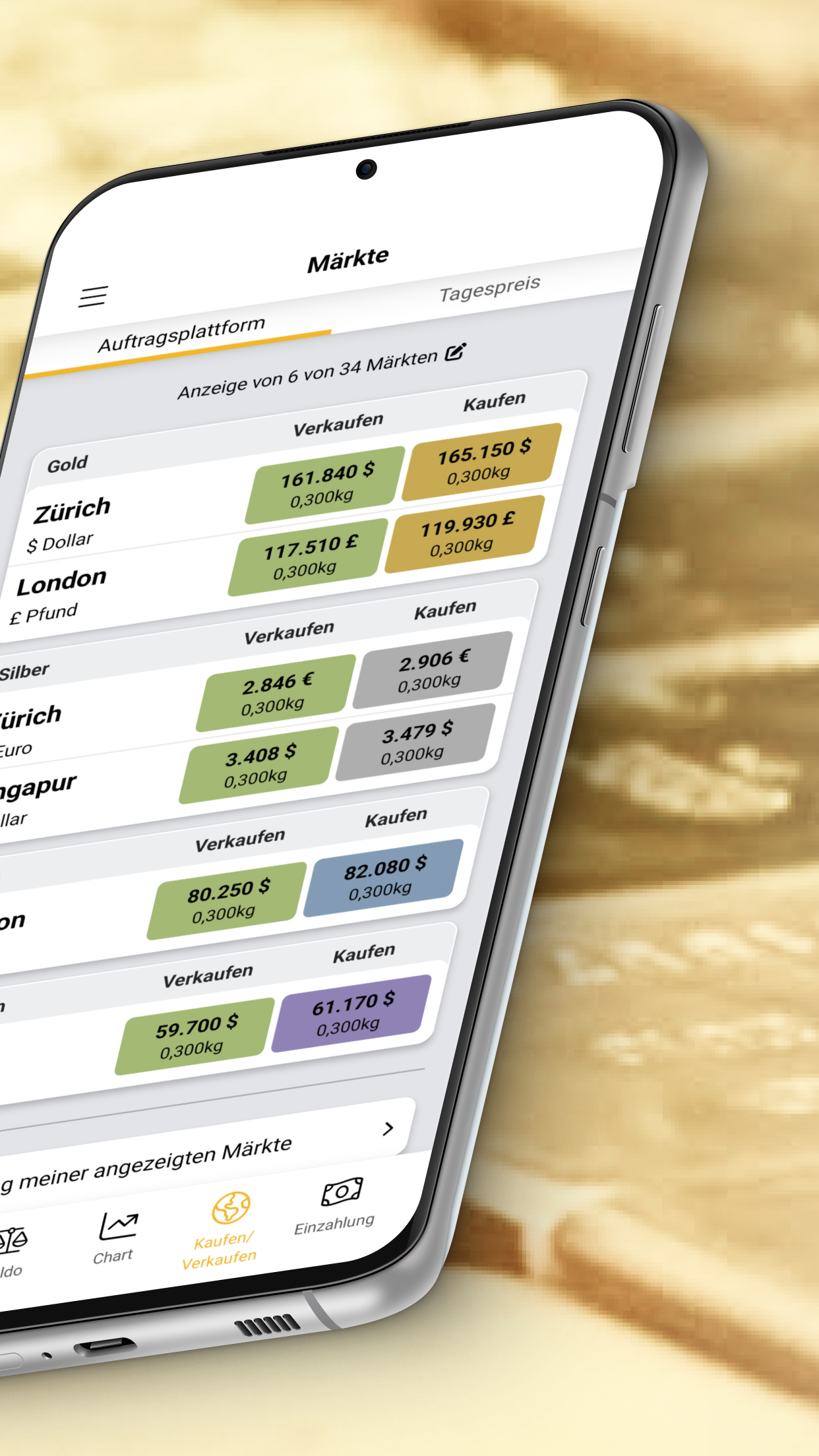 Gold und Silber handeln mit der BullionVault-Apps